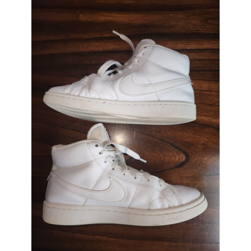 Nike Court Royale 2 Mid Triple White - Women's 6.5 White Leather shoes - Picture 3 of 13